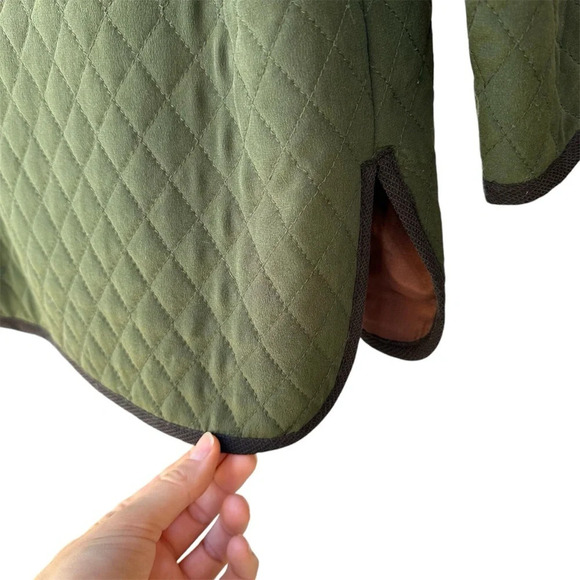 Diane Von Furstenberg Vintage Silk Assets Quilted Jacket Coat Green Medium Vtg - Picture 5 of 11